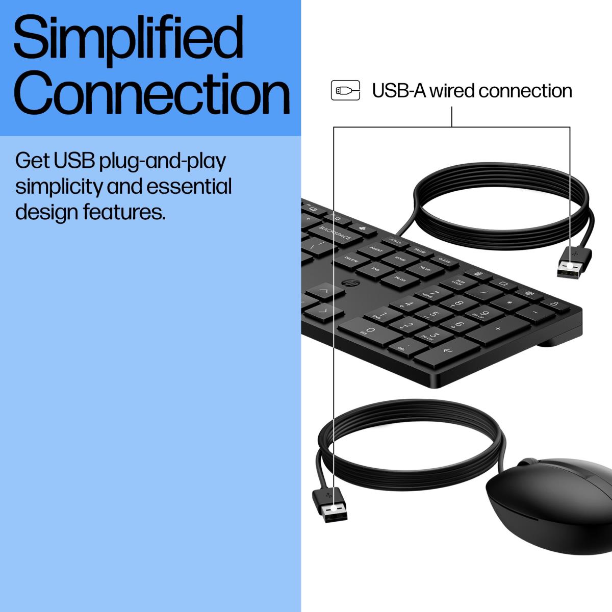 Wired Desktop 320MK Keyboard and Mouse - Qwerty UK