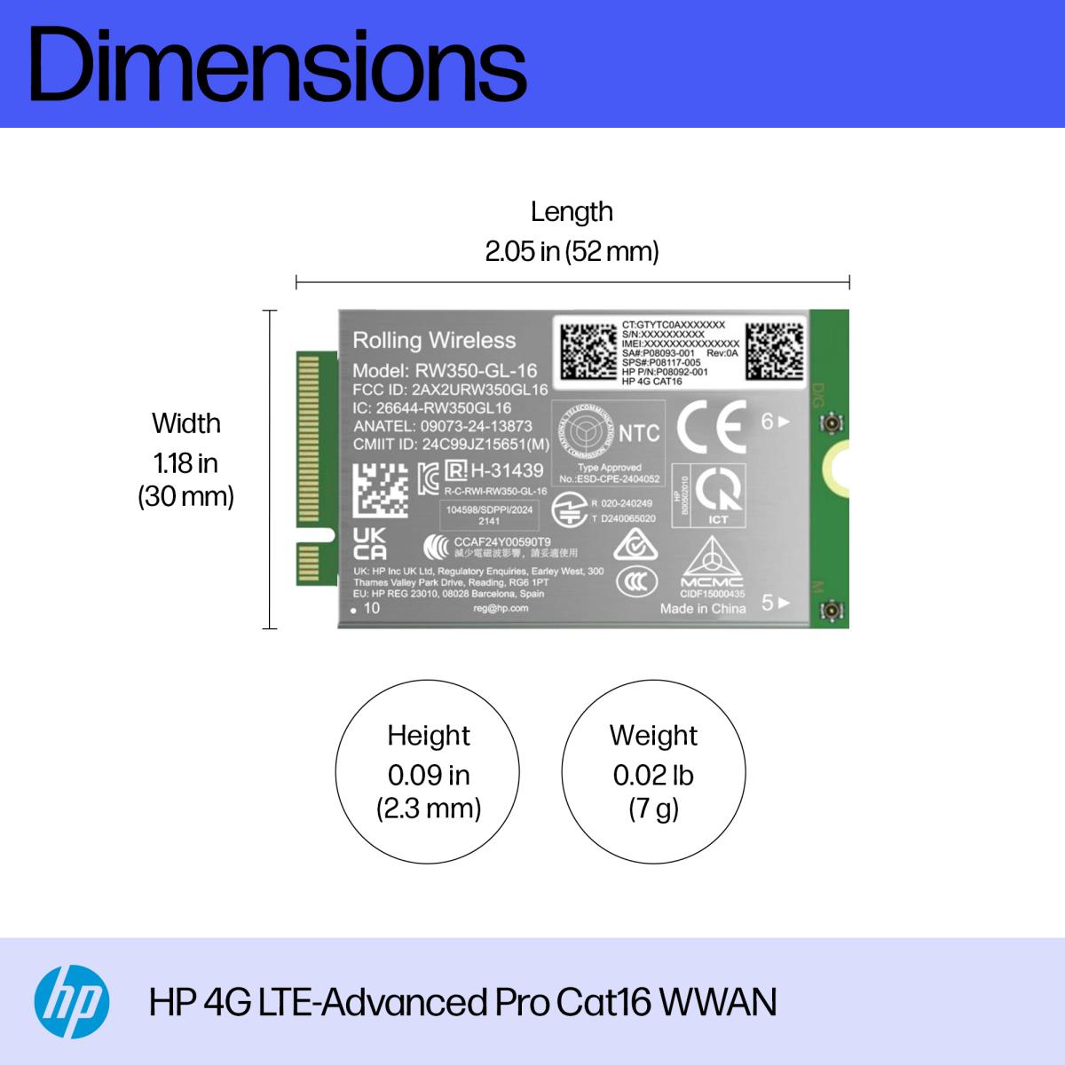 4G LTE-Advanced Pro Cat16 WWAN