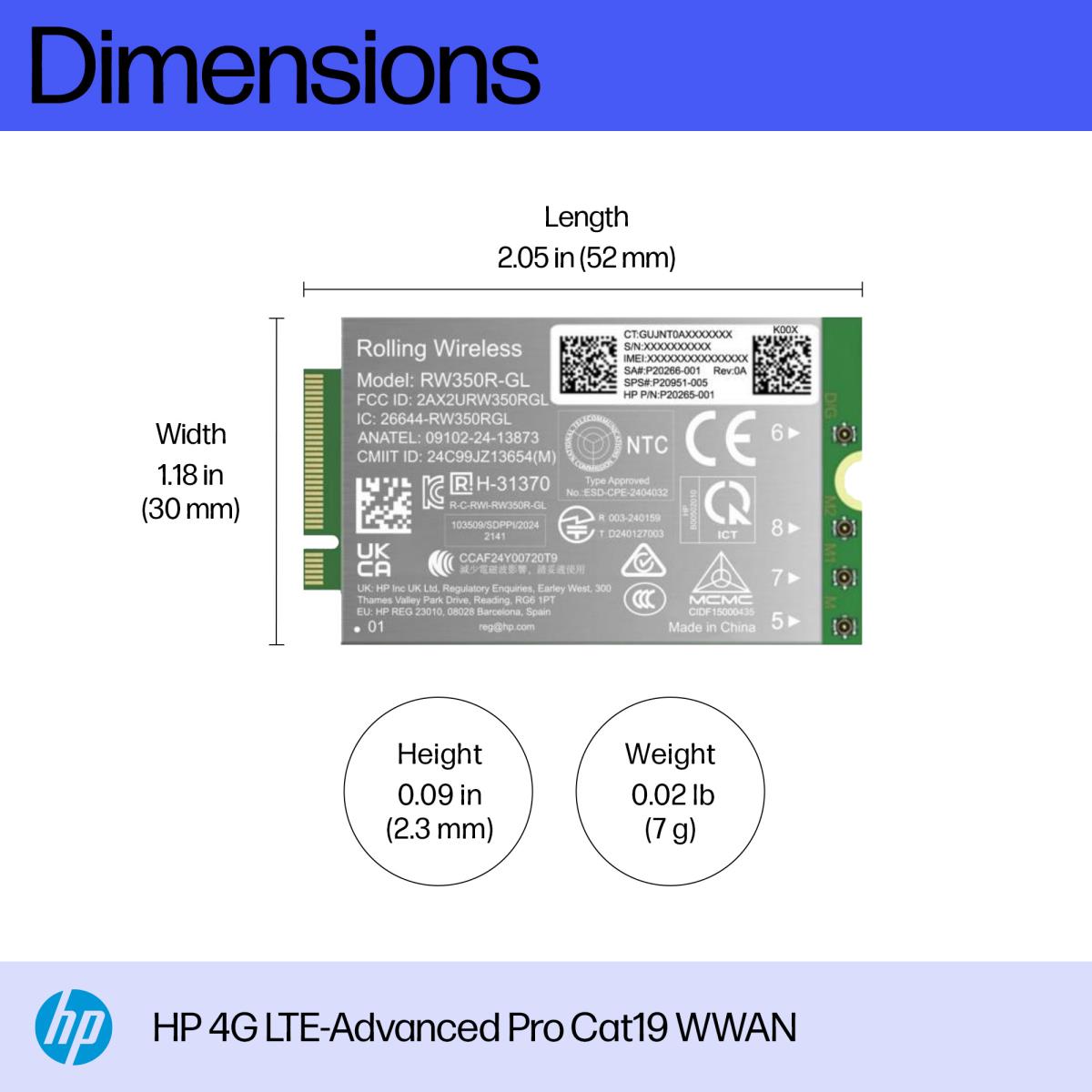4G LTE-Advanced Pro Cat19 WWAN