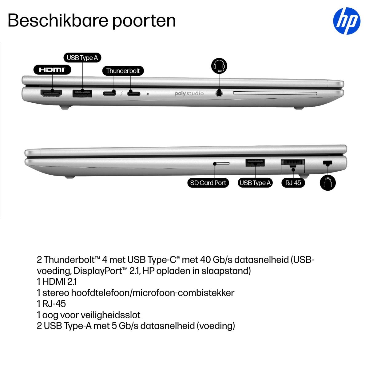 EliteBook 6 G1i AI - 13.3in - Core Ultra 7 255U - 16GB RAM - 512GB SSD - Win11 Pro - Qwerty US/Int'l