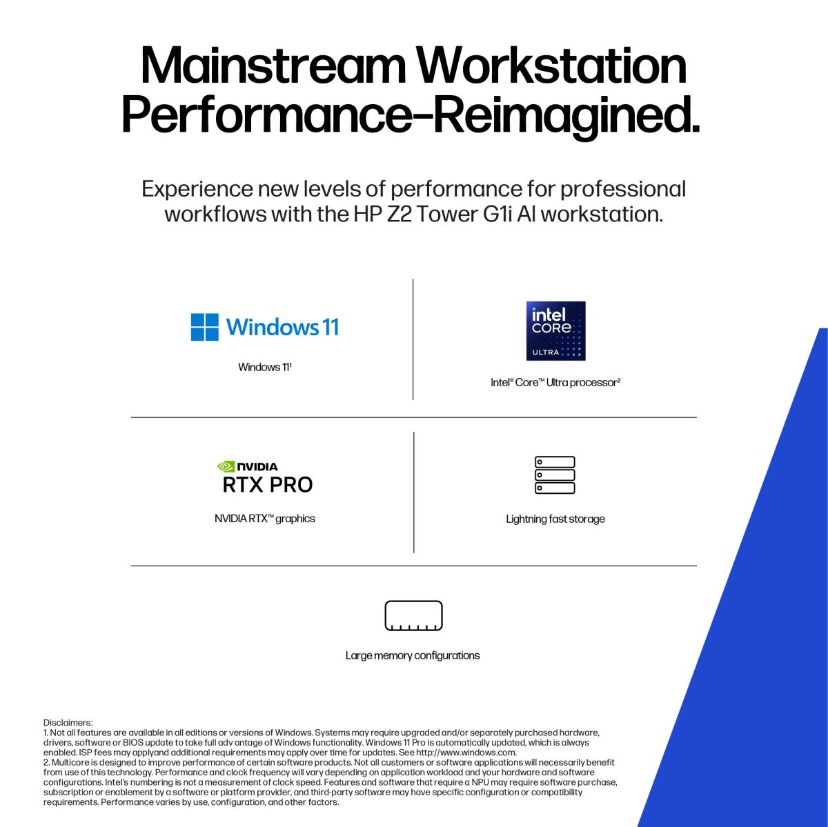 Workstation Z2 G1i Tower - Core Ultra 7 265K - 32GB RAM - 1TB SSD - Win11 Pro - Azerty Belgian