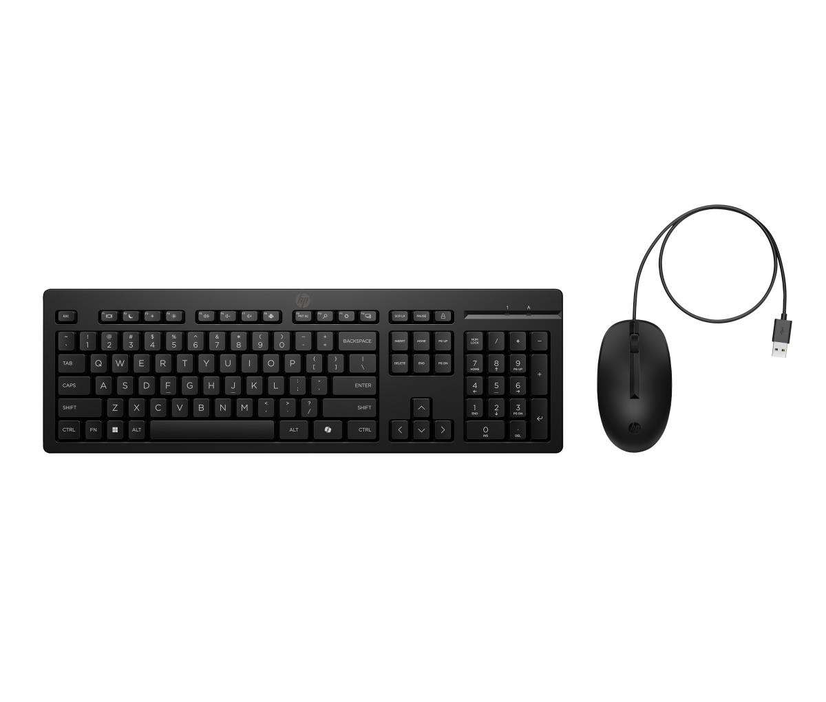 Wired Keyboard and Mouse Combo 225 - Black - Azerty French
