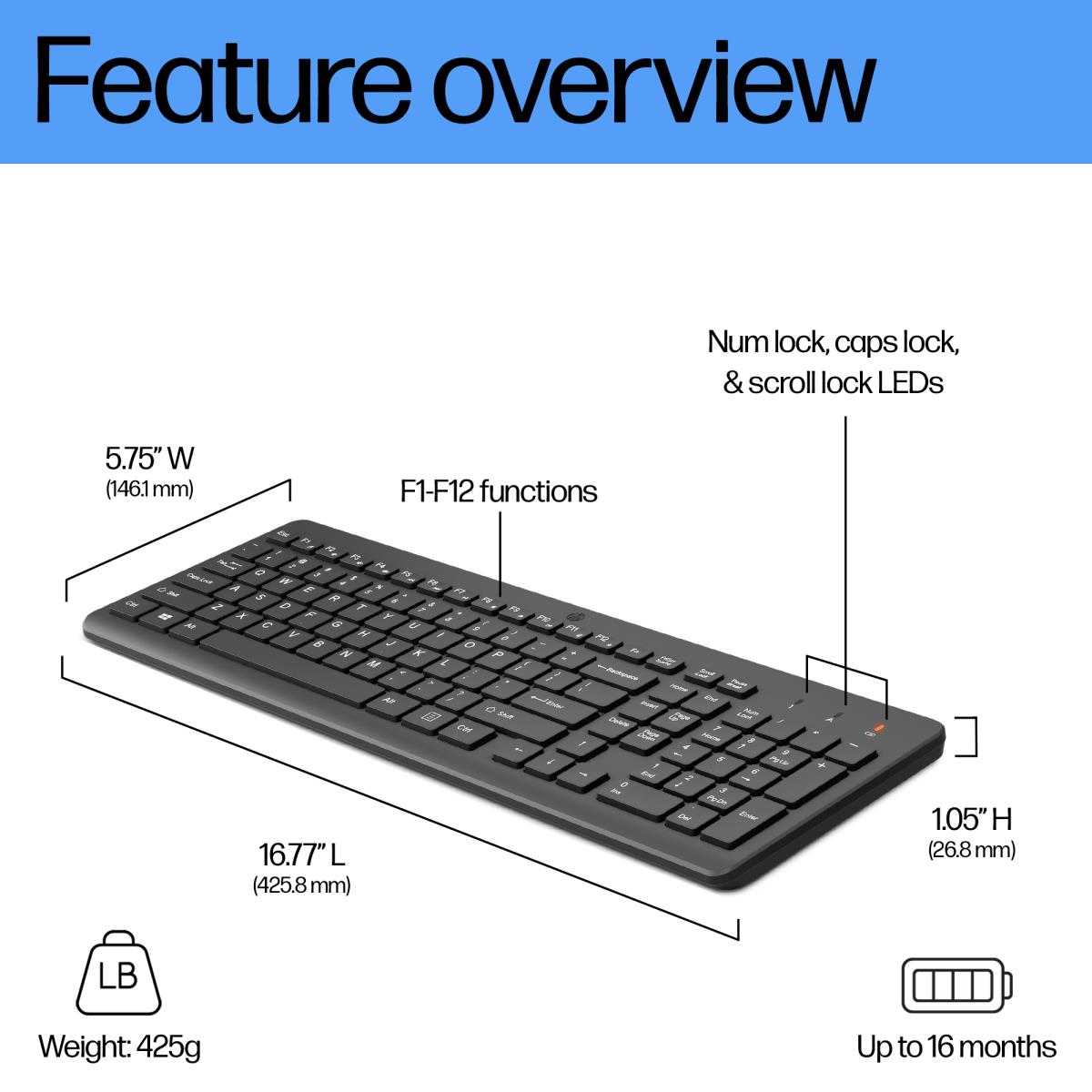 Wireless Keyboard 225 - Azerty French