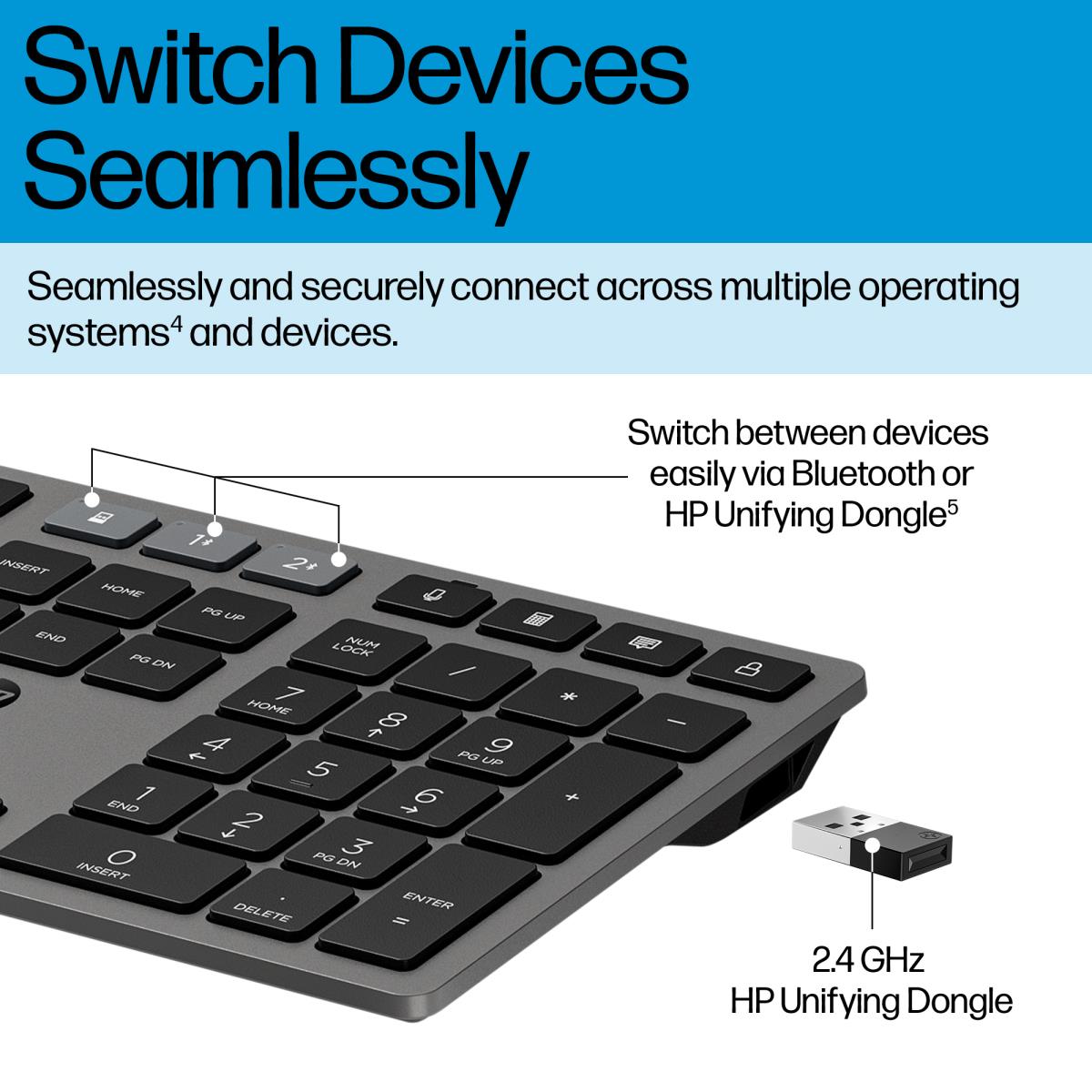 Multi-Device Rechargeable Wireless Keyboard and Mouse Combo 725 - Qwertzu Czech/Slovak