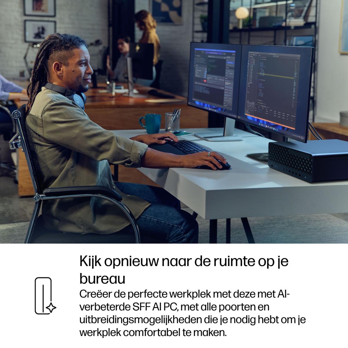 EliteDesk 8 SFF G1i AI - Core Ultra 5 235 - 16GB RAM - 512GB SSD - 2TB HDD - Win11 Pro - Azerty Belgian