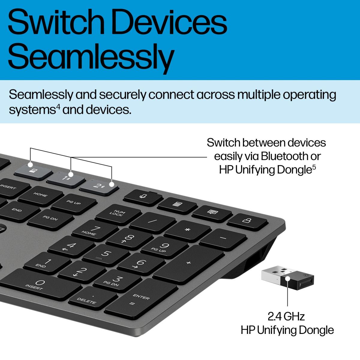 Multi-Device Rechargeable Wireless Keyboard 720 - Qwerty Int'l