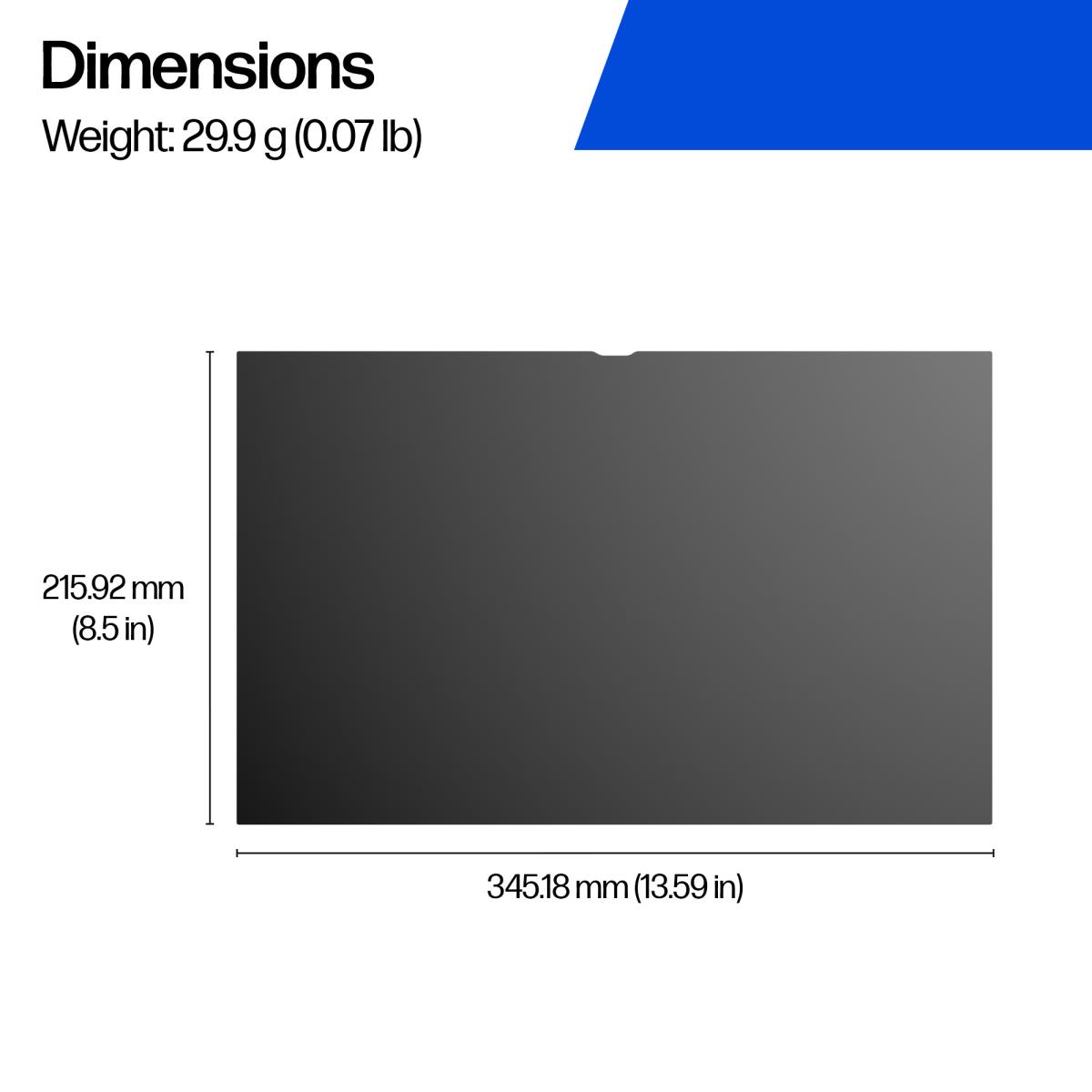 16in Widescreen Laptop Privacy Filter