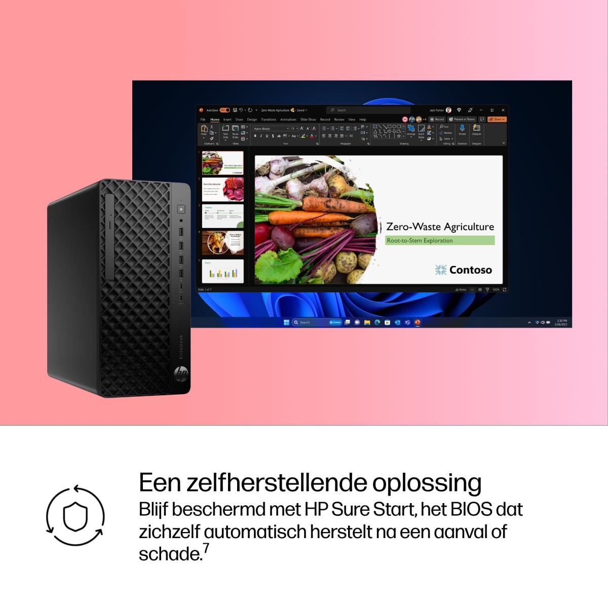 EliteDesk 8 Tower G1i AI - Core Ultra 7 265 - 16GB RAM - 512GB SSD - 2TB HDD - Win11 Pro - Azerty Belgian