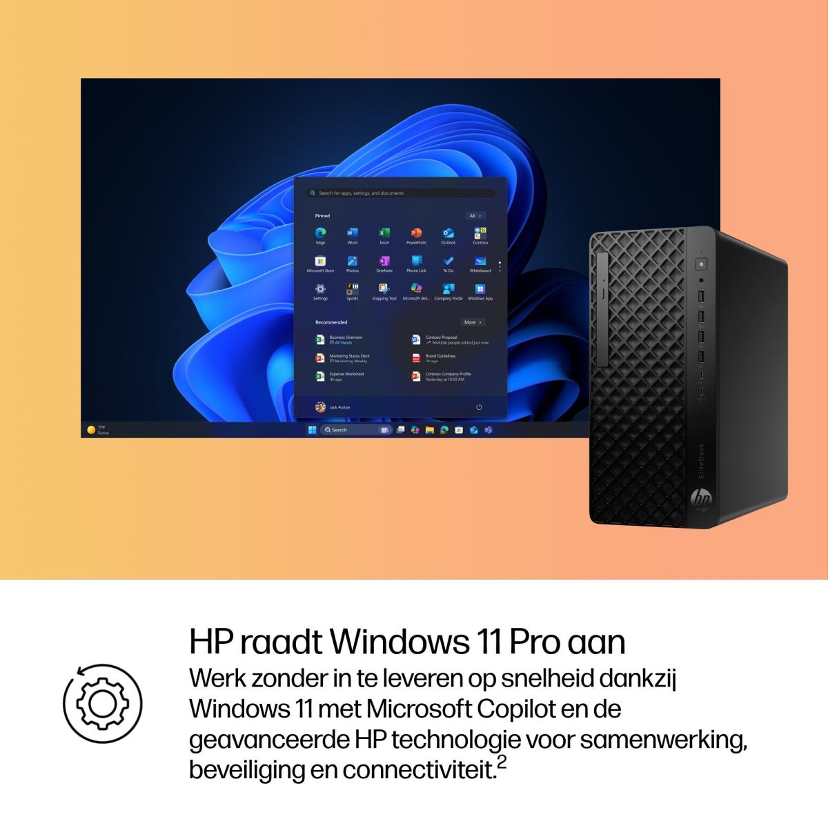 EliteDesk 8 Tower G1i AI - Core Ultra 7 265 - 16GB RAM - 512GB SSD - 2TB HDD - Win11 Pro - Azerty Belgian