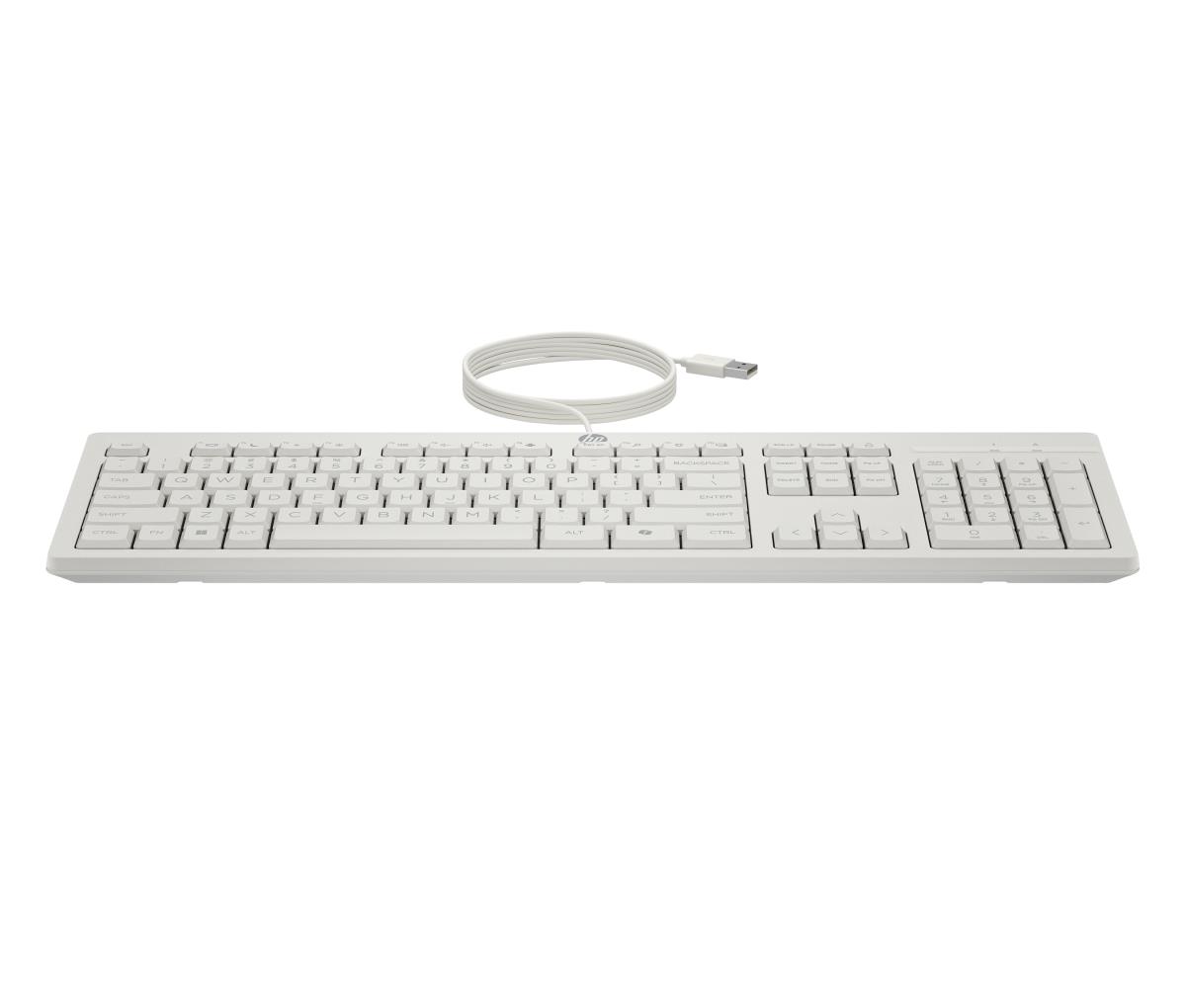 Wired Keyboard and Mouse 225 - White - Qwerty Int'l