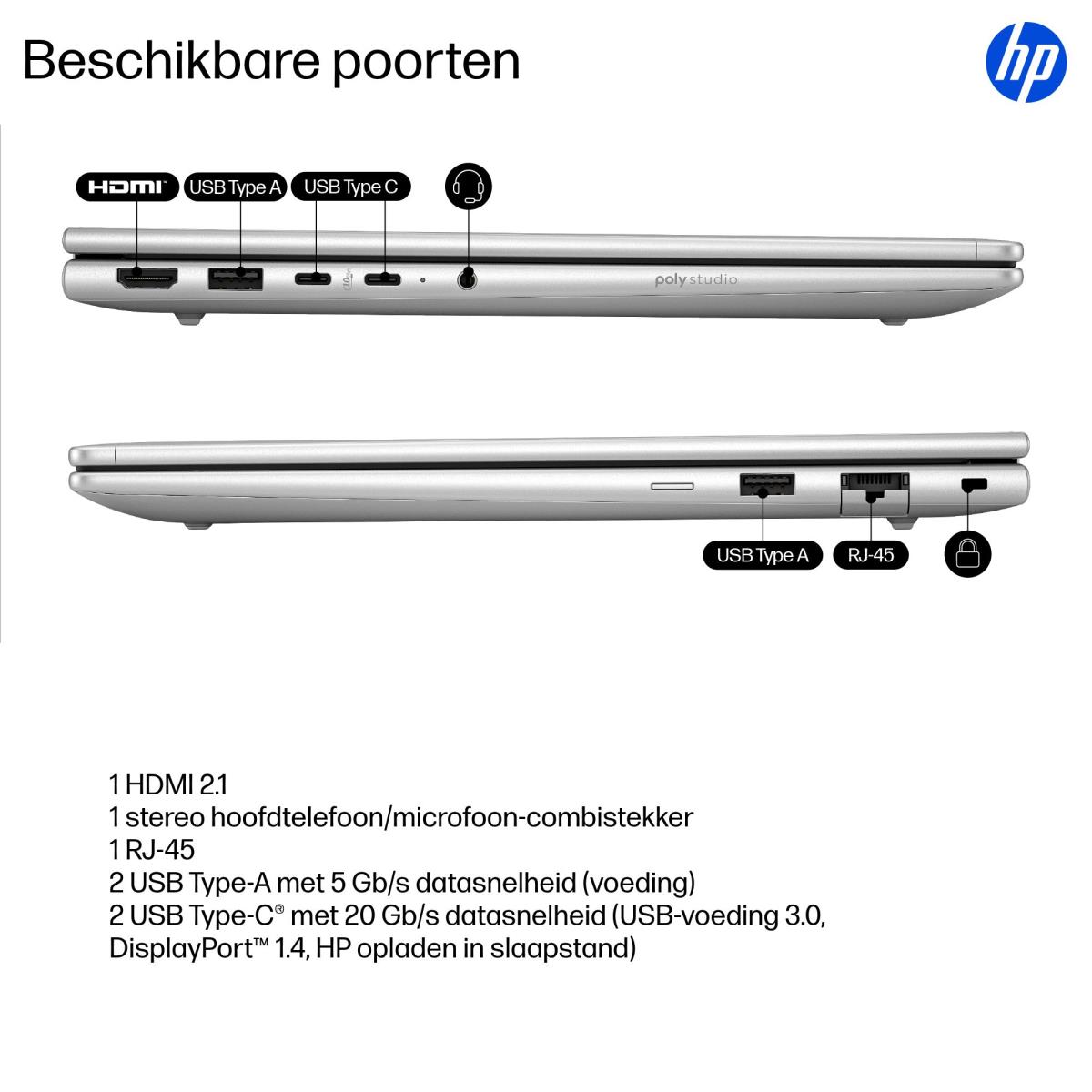 ProBook 4 G1i AI - 14in - Core Ultra 7 255U - 16GB RAM - 512GB SSD - Win11 Pro - Azerty Belgian