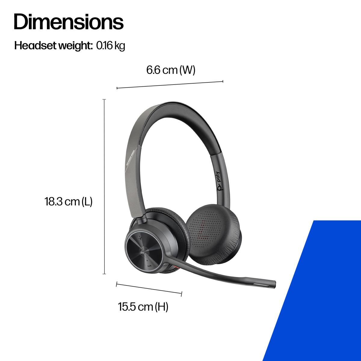 Poly Voyager 4320-M + USB-A to USB-C Cable + BT700 dongle