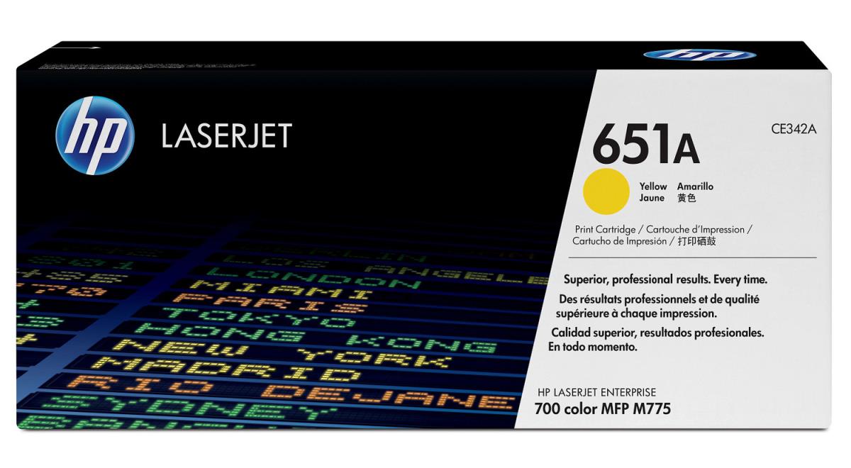 Toner Cartridge - No 651A - 16k Pages - Yellow