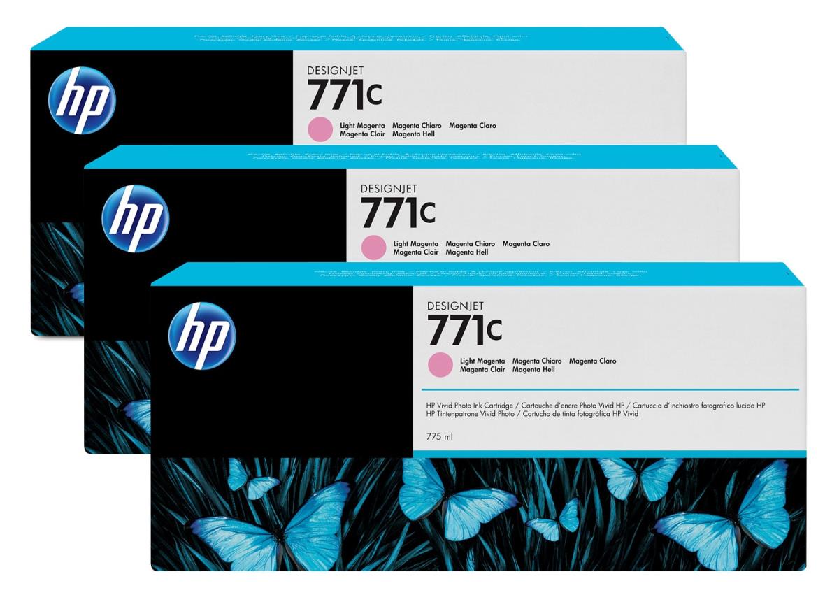 Ink Cartridge - No 771c - 775ml  - Light Magenta - 3 Pack