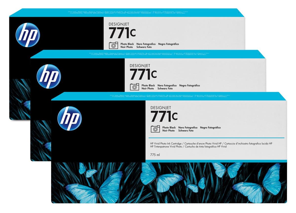 Ink Cartridge - No 771c - 775ml  - Photo Black - 3 Pack