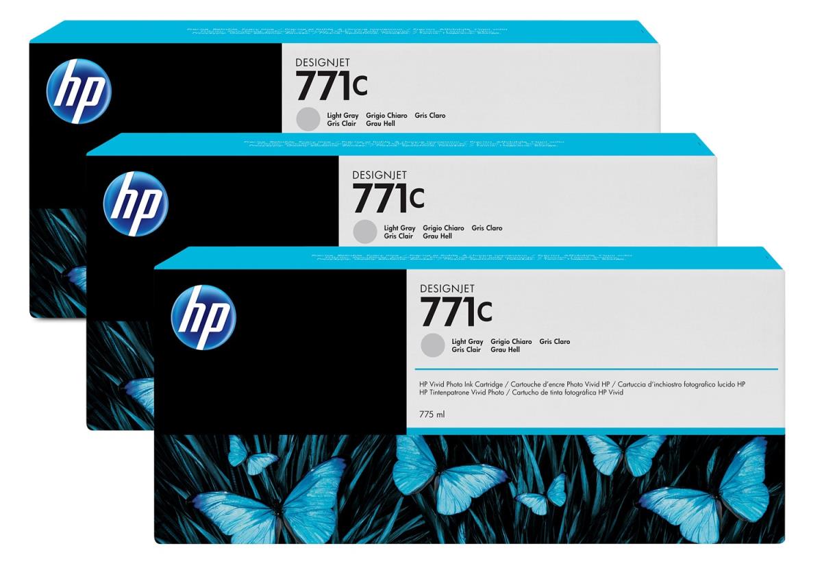 Ink Cartridge - No 771c - 775ml  - Light Grey - 3 Pack