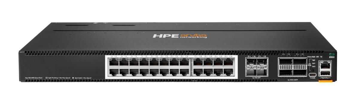 Aruba Networking CX 8100 24x10G Base-T 4x10G SFP+ 4x40/100G QSFP28 BF 3Fan 2AC PSU SW Bundle