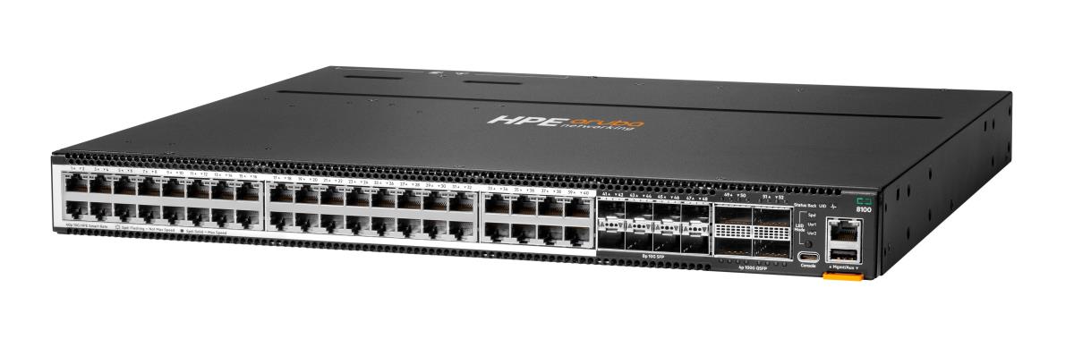 Aruba Networking CX 8100 40x10G Base-T 8x10G SFP+ 4x40/100G QSFP28 FB 3Fan 2AC PSU Switch Bundle