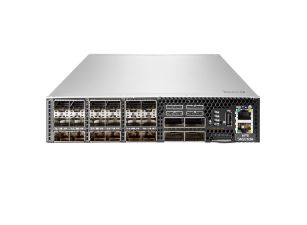 StoreFabric SN2010M 25 GbE 18SFP28 4QSFP28 power to connector airflow half width TAA switch