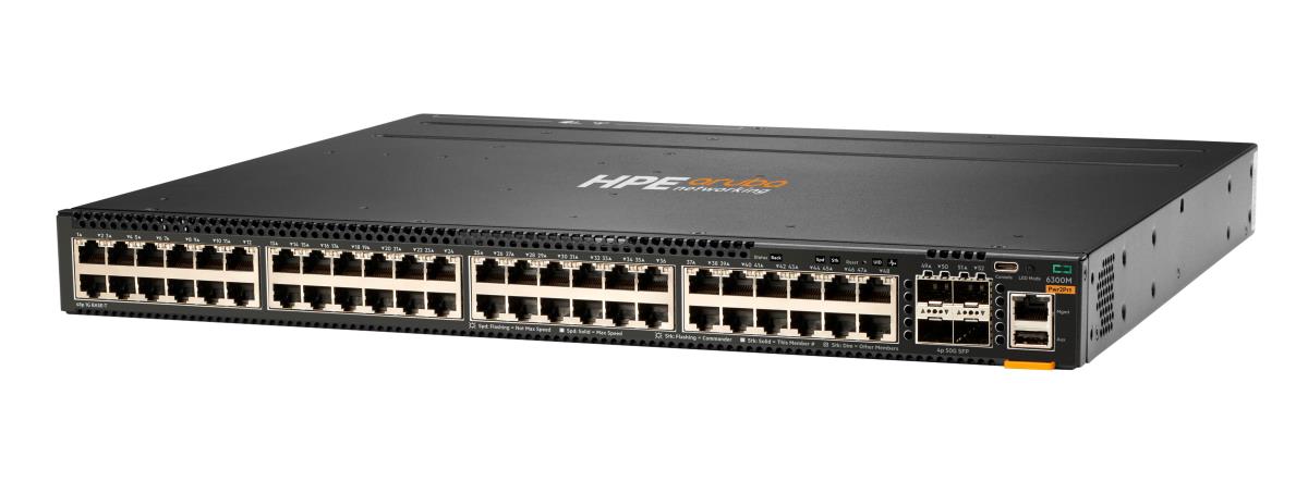 Aruba 6300M 48-port 1GbE and 4-port SFP56 Power-to-Port 2 Fan Trays 1 PSU Bundle