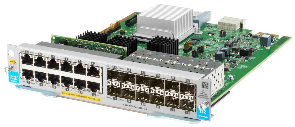HP 12-port 10/100/1000BASE-T PoE+/12-port 1GbE SFP MACsec v3 zl2 Module
