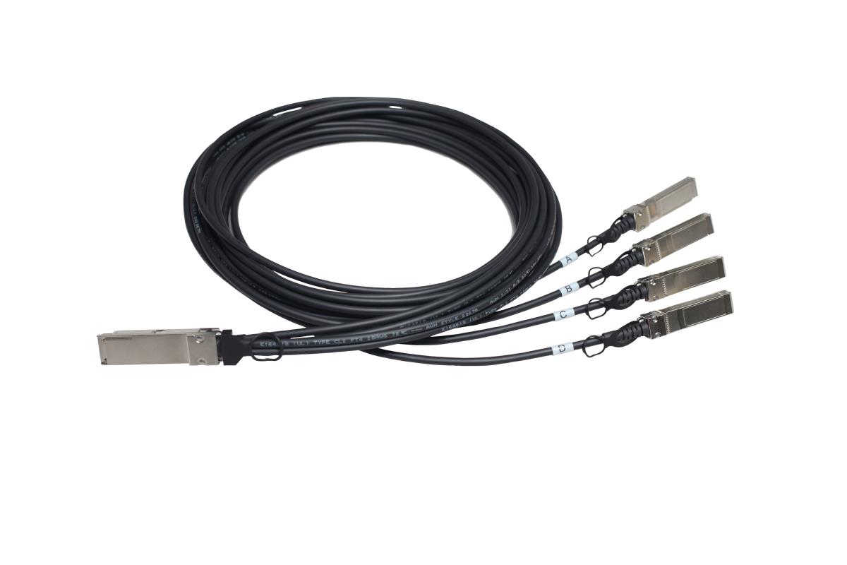 HPE X240 40G QSFP+ to 4x10G SFP+ 5m Direct Attach Copper Splitter Cable (JG331A)