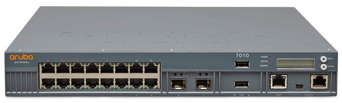 Aruba 7010 (RW) 16p 150W PoE+ 10/100/1000BASE-T 1G BASE-X SFP 32 AP and 2K Clients Controller