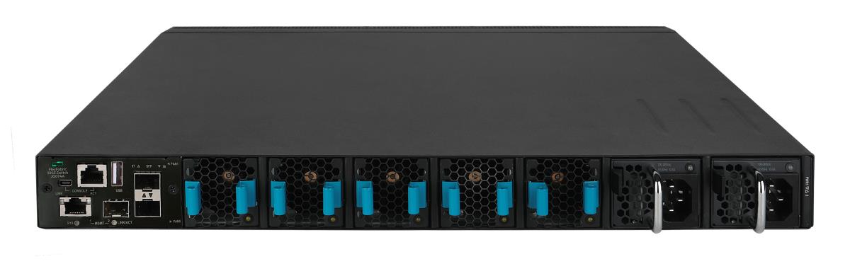 FlexFabric 5945 48SFP28 8QSFP28 Switch, 48 x 25 GB SFP28, 8 x 100 GB QSFP28, and 2 x 1 GB SFP ports
