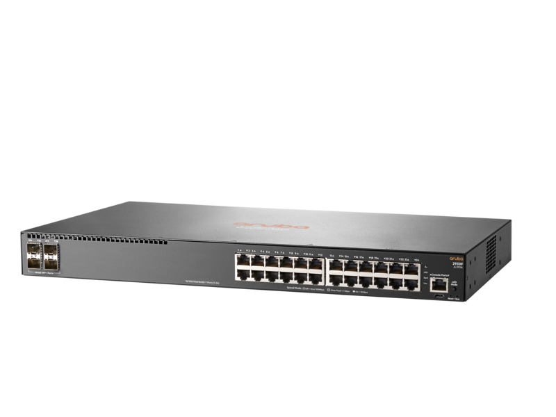 Aruba 2930F 24G 4SFP+ Switch, (24) RJ-45 autosensing 10/100/1000 ports