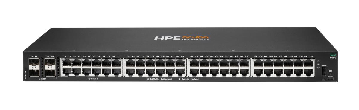 Aruba 6000 48G 4SFP Switch, 48x 10/100/1000BASE-T ports, 4x 1G SFP ports
