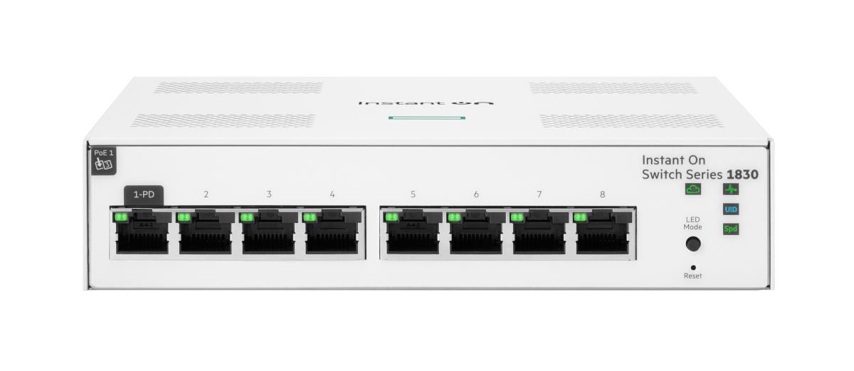 Aruba Instant On 1830 8G Switch, 8 RJ-45 10/100/1000 ports