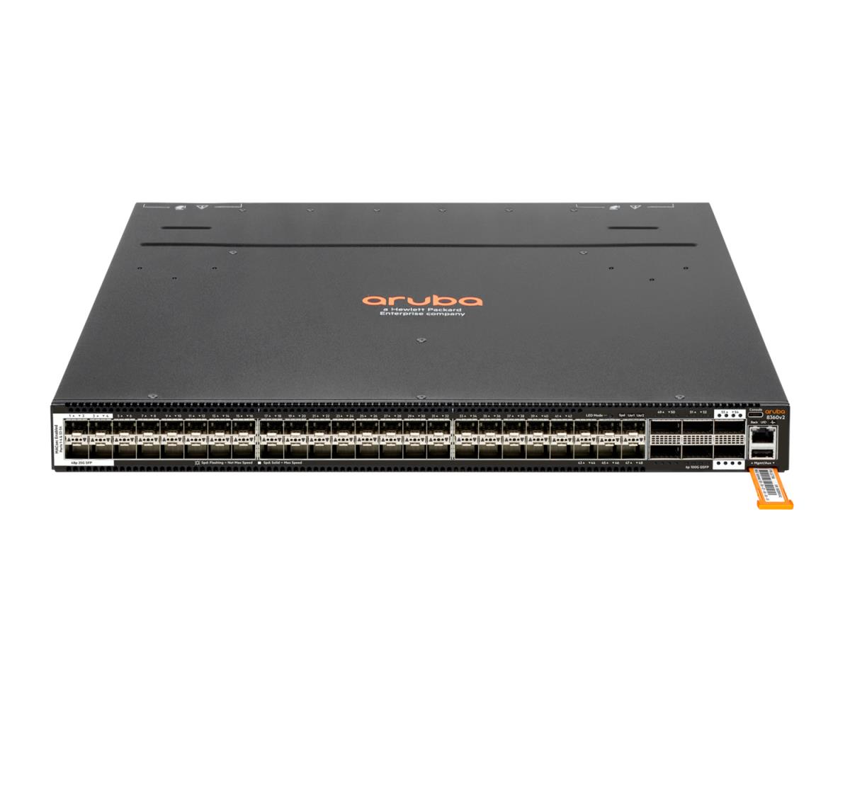 Aruba 8360-48Y6C v2 48p 25G SFP/+/28 4 Sec 6p 100G QSFP+/28 2 Sec Bck-to-Frnt 5 Fans 2 AC Bundle