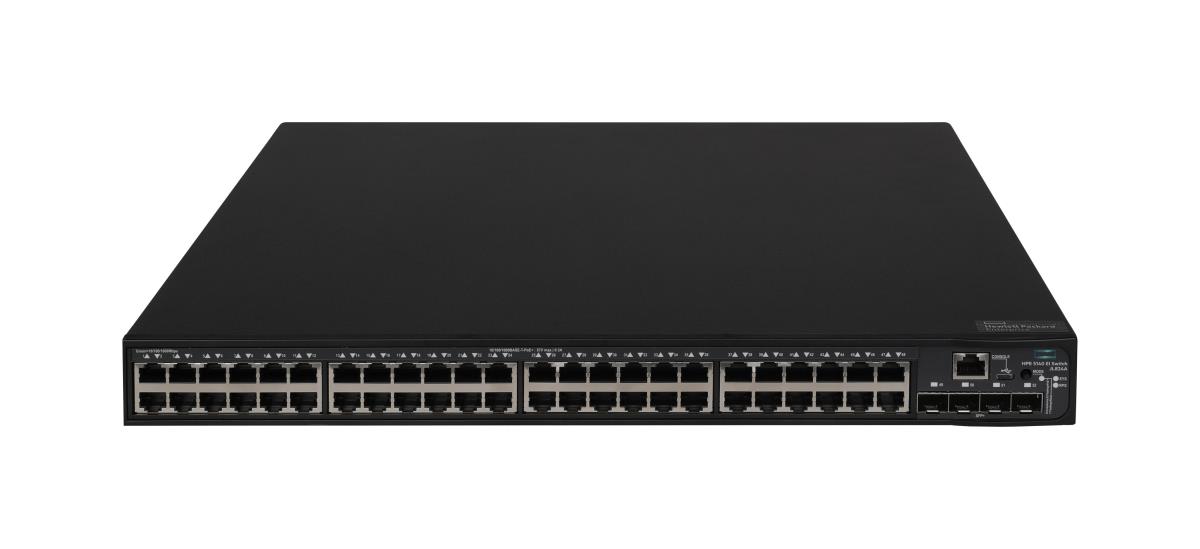 FlexNetwork 5140 48G PoE+ 4SFP+ EI Switch, (48) RJ-45 autosensing 10/100/1000 ports, (4) SFP+ fixed 1000/10000 SFP+ ports