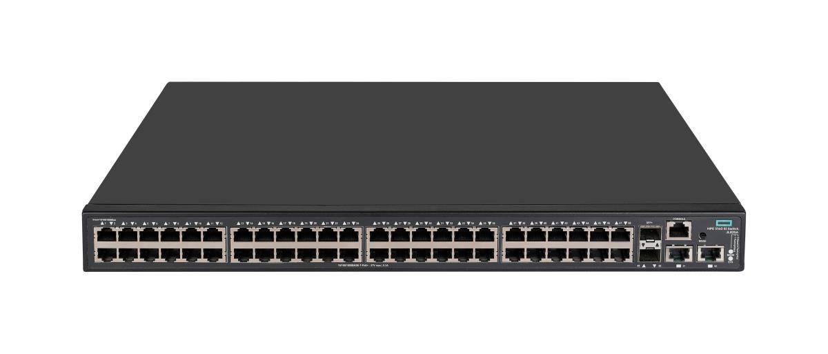 FlexNetwork 5140 48G POE+ 2SFP+ 2XGT EI Switch, 48 RJ-45 autosensing 10/100/1000 ports