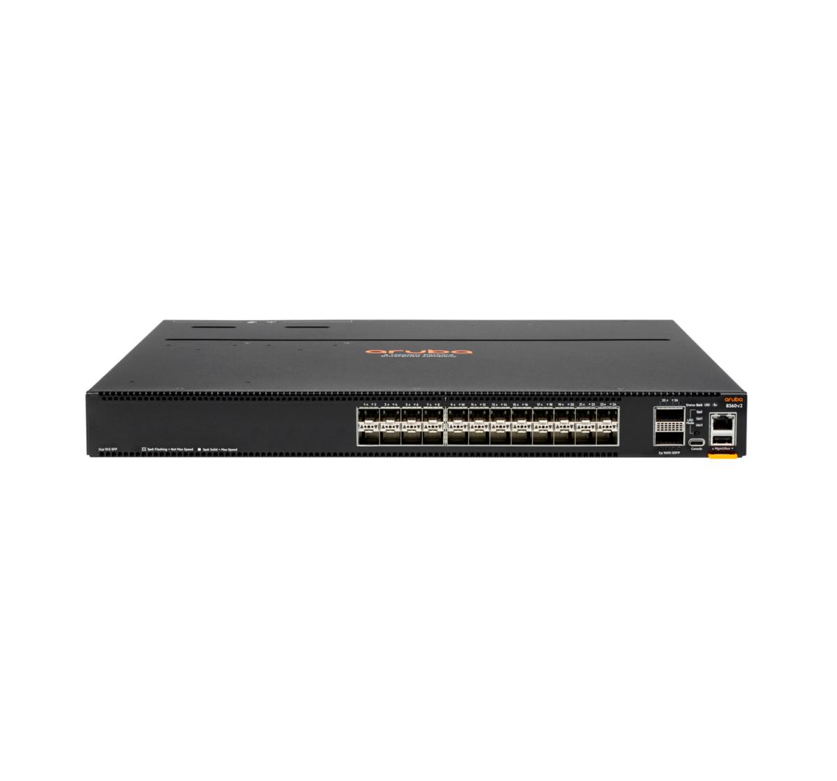 Aruba 8360-24XF2C v2 24p 10G SFP/SFP+ 2p 100G QSFP+/28 Front-to-Back 3 Fans 2 AC Bundle