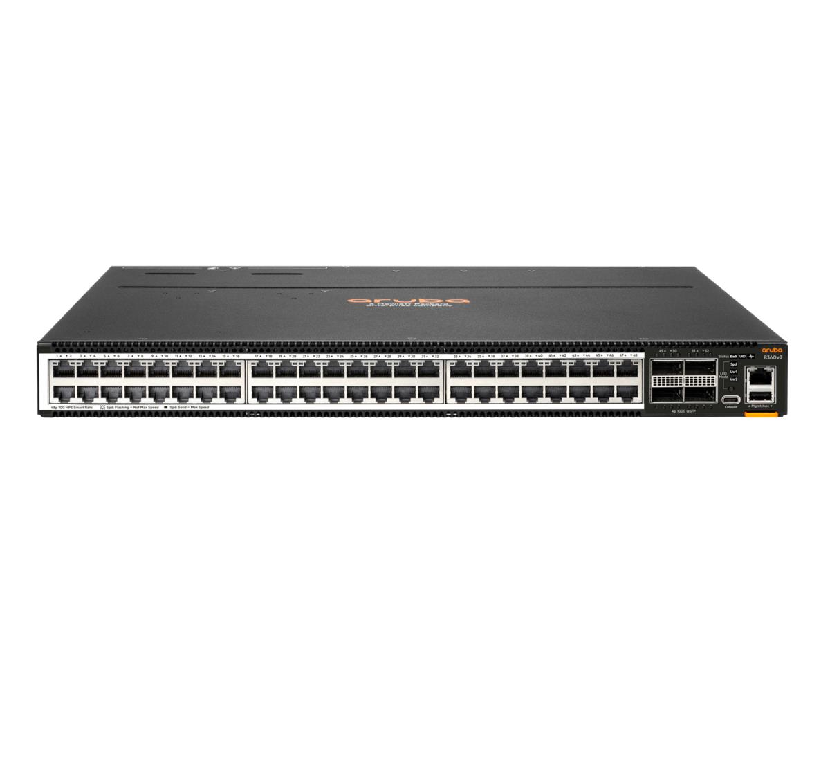 Aruba 8360-48XT4C v2 48p 1G/10GBase-T 4p 100G QSFP+/28 Front-to-Back 3 Fans 2 AC Bundle