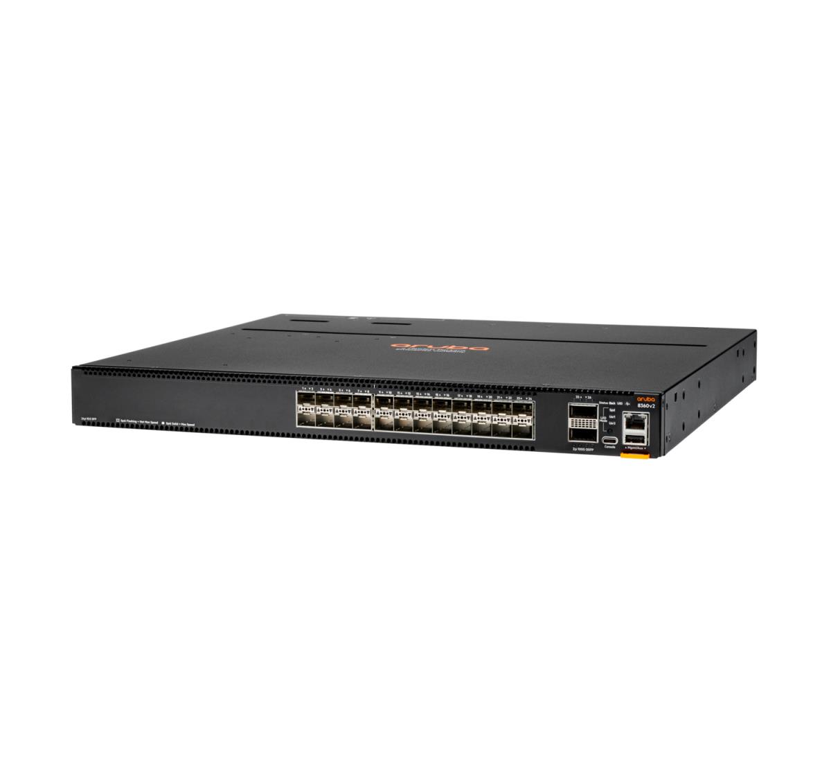 Aruba 8360-24XF2C v2 24p 10G SFP/SFP+ 2p 100G QSFP+/28 Back-to-Front 3 Fans 2 AC Bundle