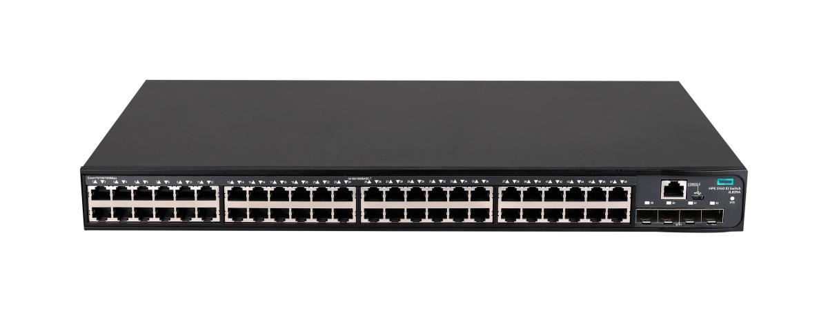 FlexNetwork 5140 48G 4SFP+ EI Switch, (48) RJ-45 autosensing 10/100/1000 ports, (4) SFP+ fixed 1000/10000 SFP+ ports