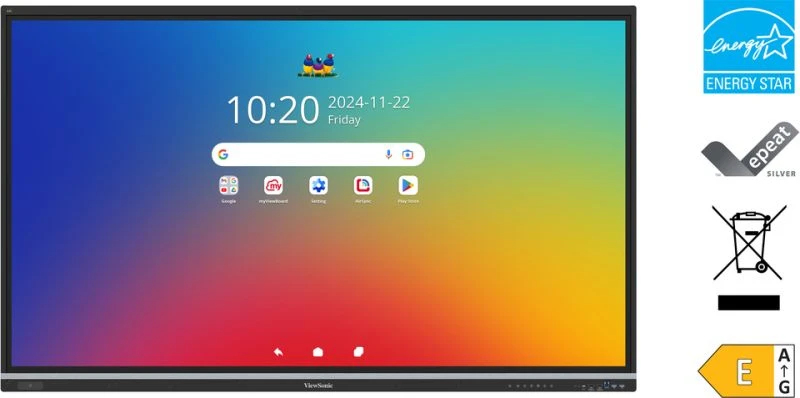 Interactive Flat Panel  - ViewBoard IFP6551 - 65in touchscreen - 3840x2160 (4K UHD) - Android 14 EDLA certified IR 450 nits 2x 25W + sub 20W