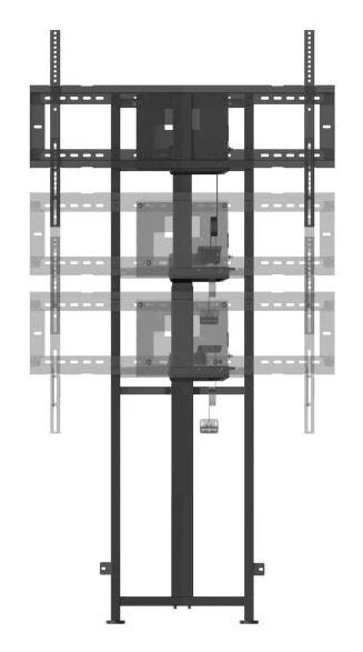 Monitor Mount - VB-STND-104 - wall - 1 monitor - height adjustment - 55 to 86in - Black - Optional Trolley Conversion