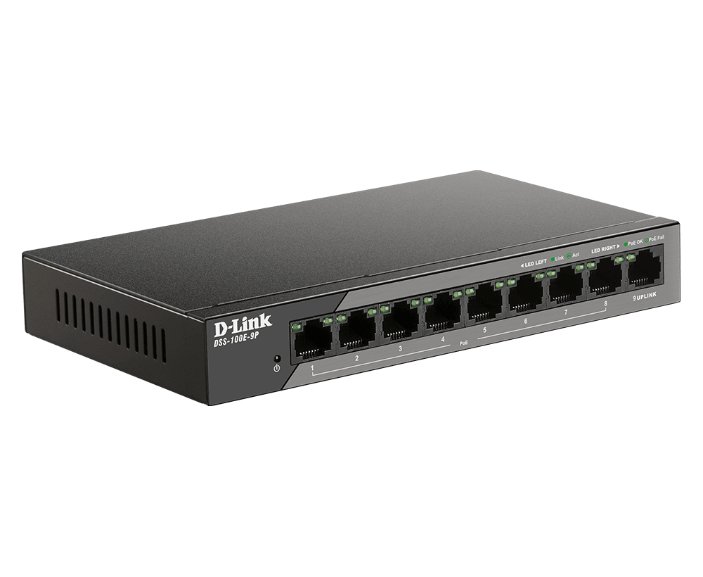 Switch Dss-100e-9p 9-port 10/100 Poe Unmanaged Surveillance