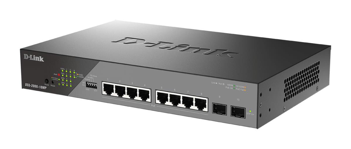 Switch Dss-200g-10mp 8-port 10/100/1000 Poe Gigabit Ethernet Surveillance