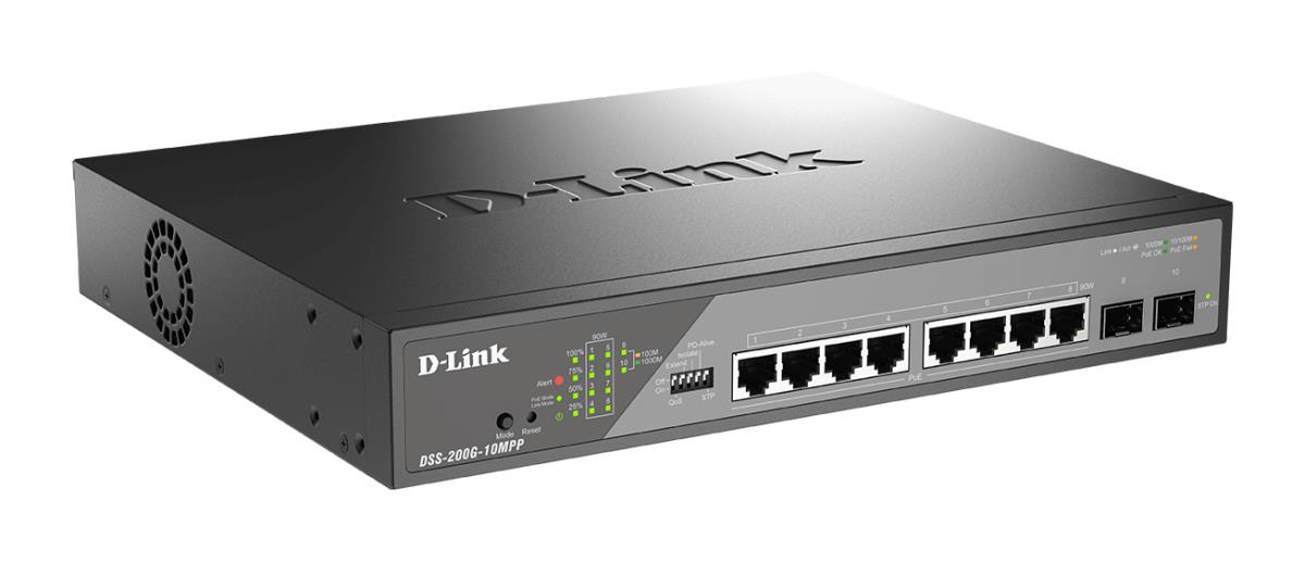 Switch Dss-200g-10mp 8-port 10/100/1000 Poe Gigabit Ethernet Surveillance