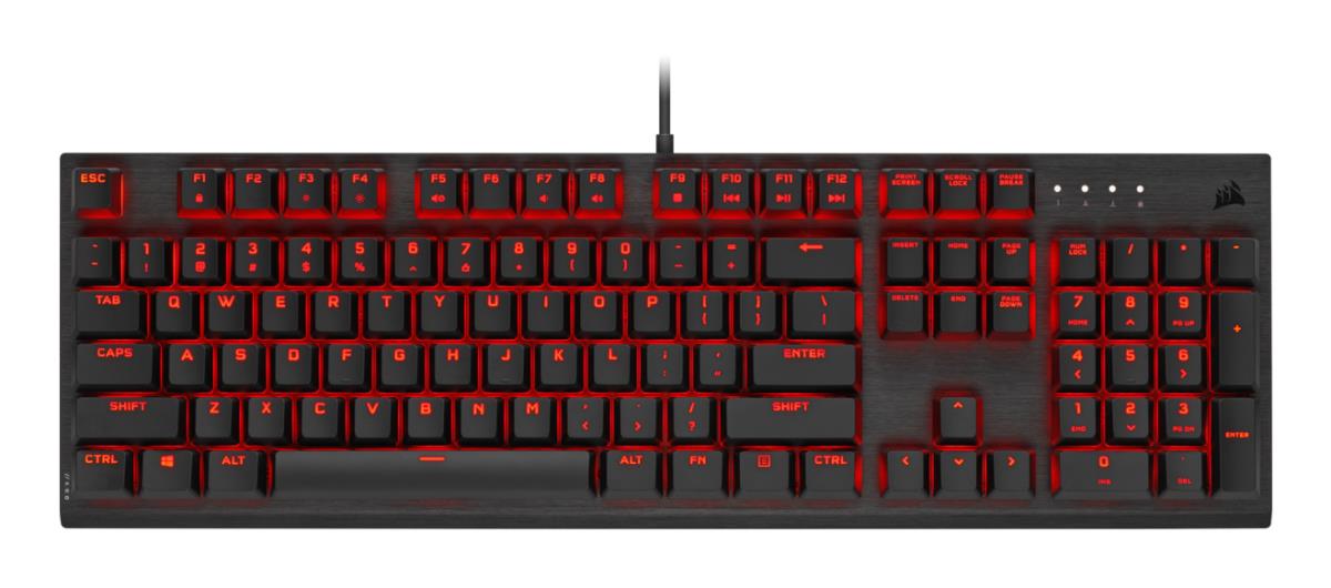 K60 PRO Mechanical Gaming Keyboard  Backlit Red LED  CHERRY VIOLA  Black QWERTY