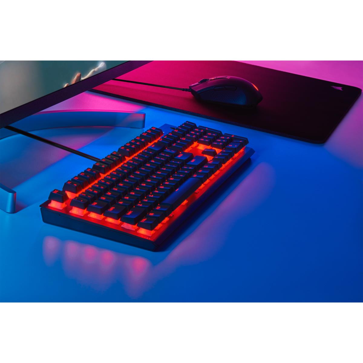 K60 PRO Mechanical Gaming Keyboard  Backlit Red LED  CHERRY VIOLA  Black QWERTY
