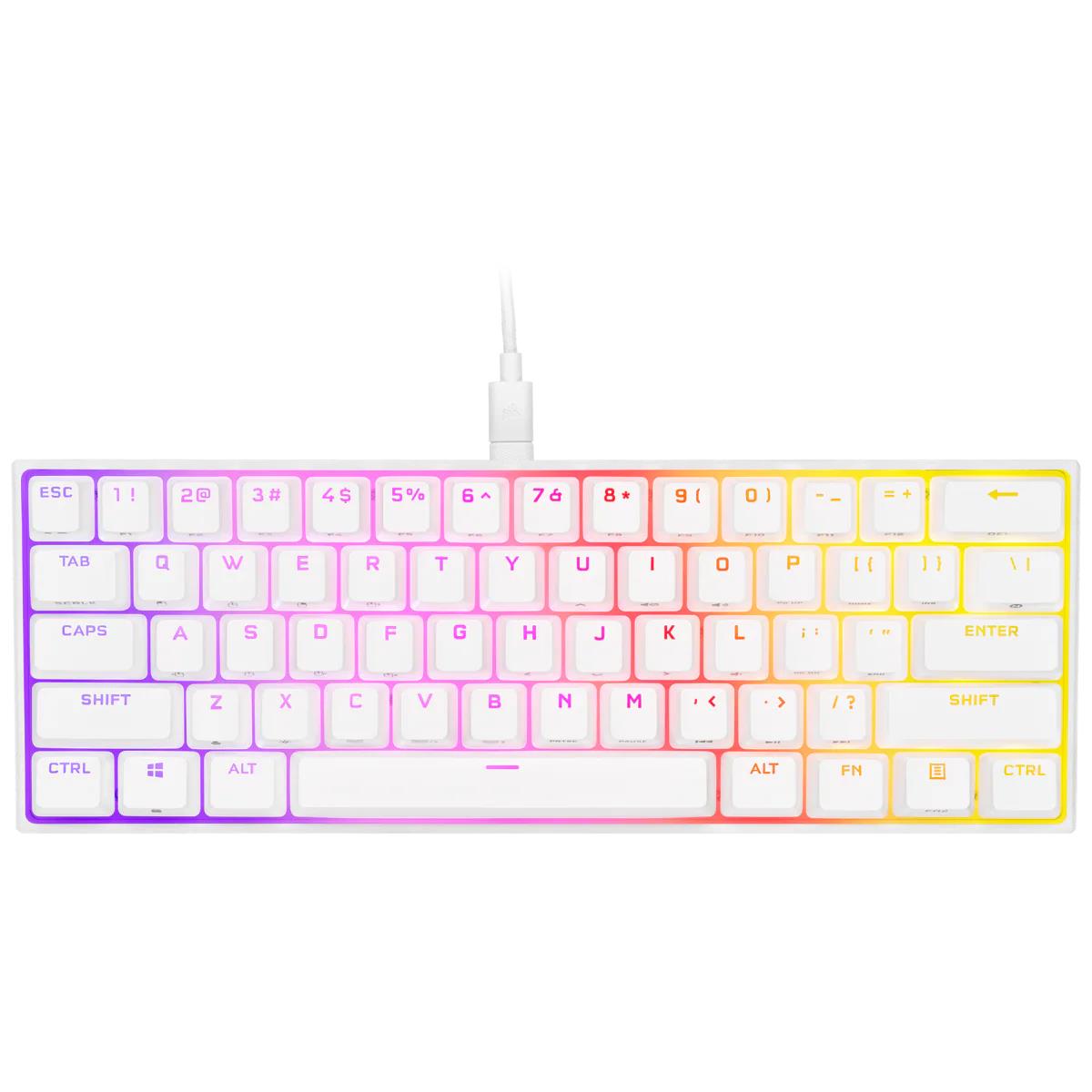 K65 RGB Mini 60% Cherry mx Red - Wit QWERTY