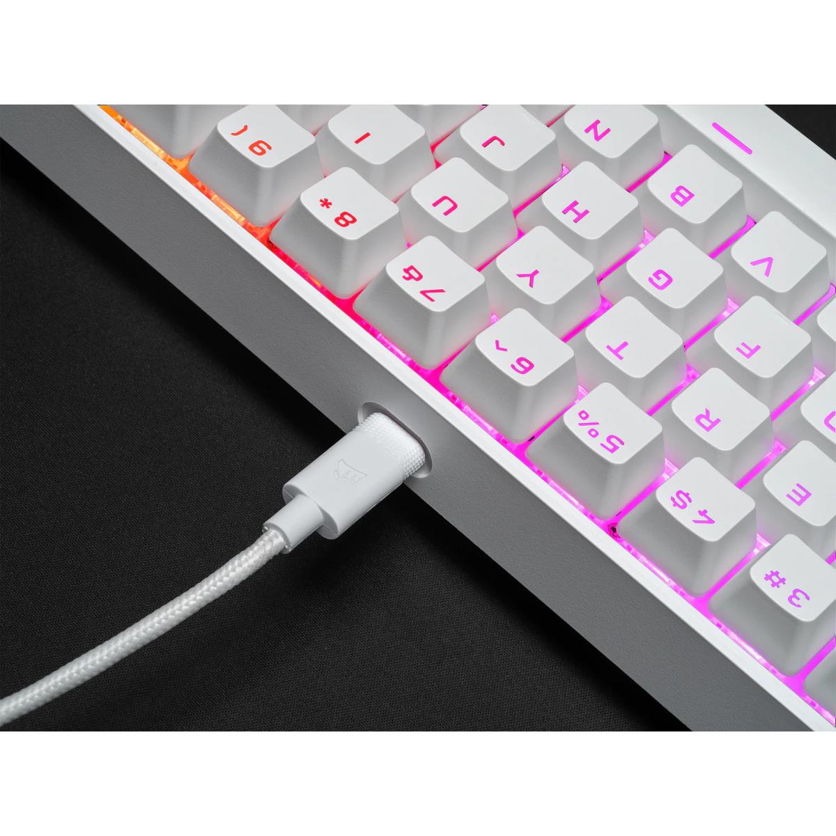 K65 RGB Mini 60% Cherry mx Red - Wit QWERTY