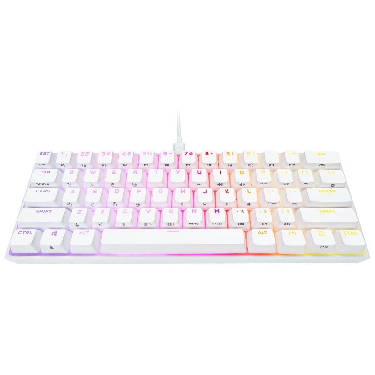 K65 RGB Mini 60% Cherry mx Red - Wit QWERTY