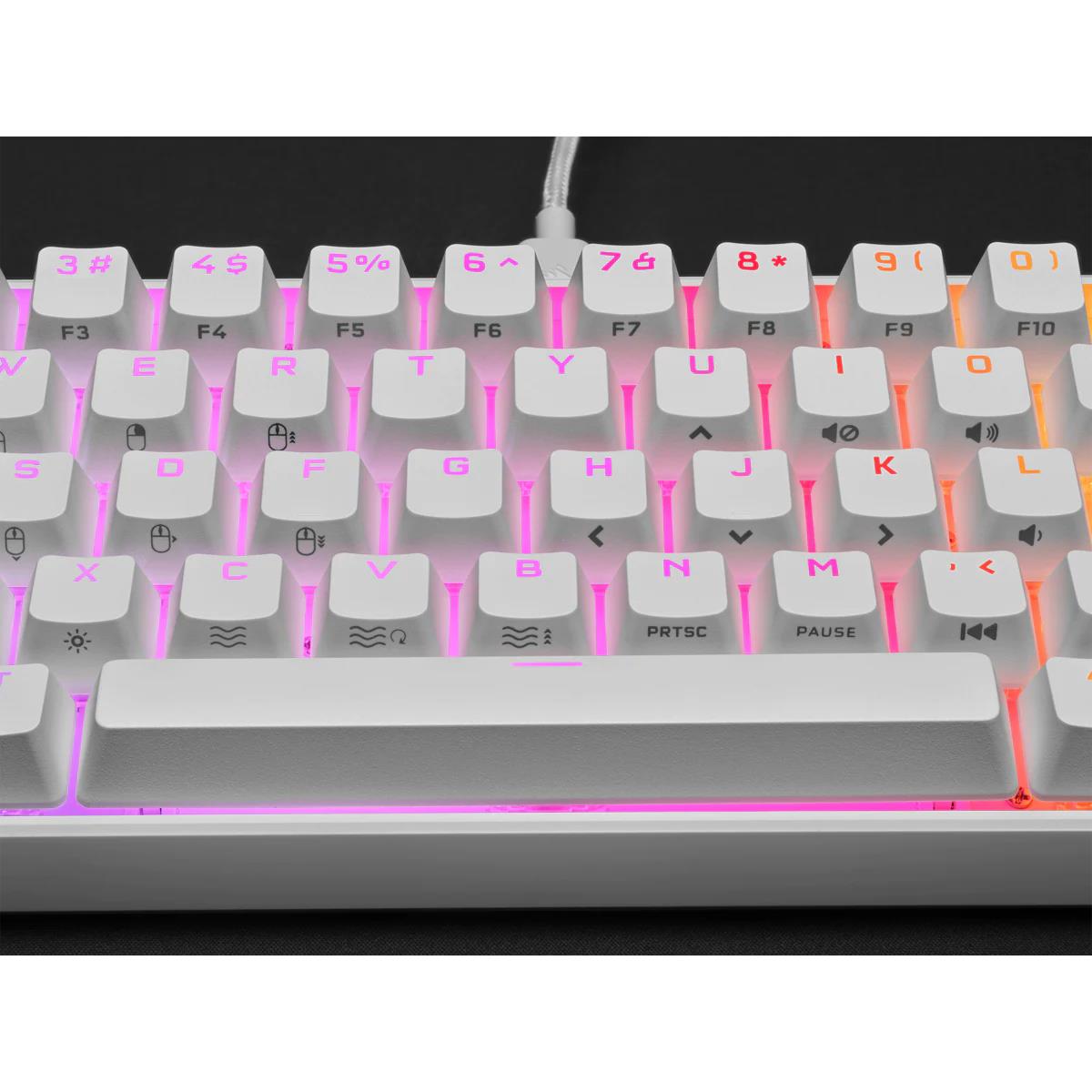 K65 RGB Mini 60% Cherry mx Red - Wit QWERTY