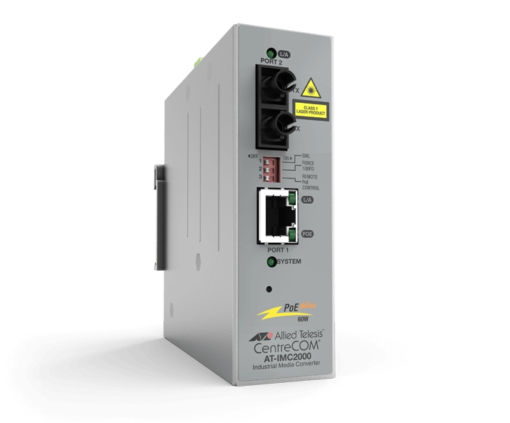 TAA - 10/100/1000T POE+ to 1000SX/SC Industrial Temp Gigabit Media Converter